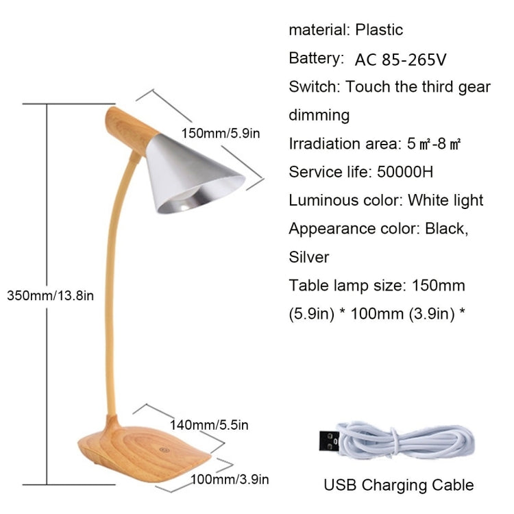 YWXLight Portable USB Charging Touch Switch Dimmable LED Desk Lamp Eye Protection Reading Light