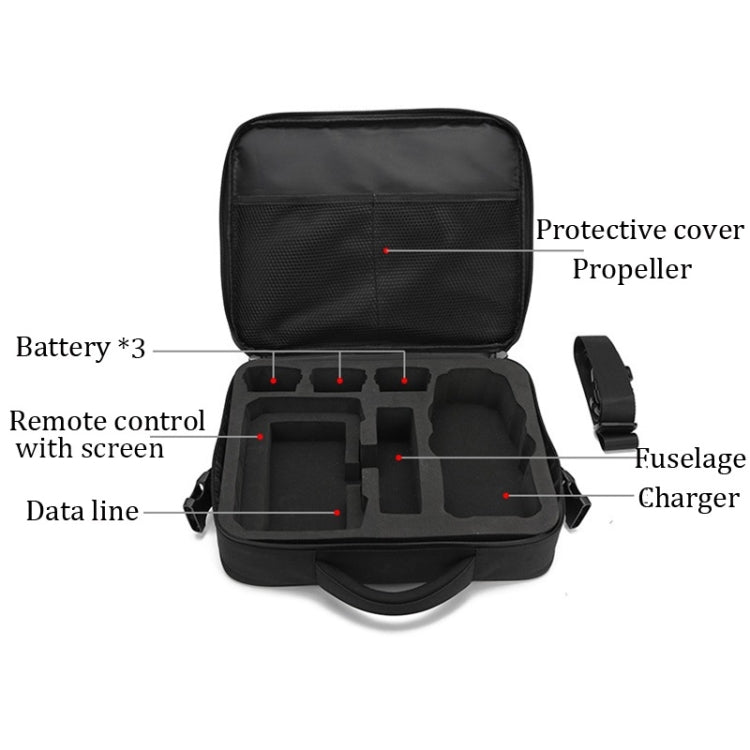Multi-Functional Portable Travel Nylon Waterproof Anti-Shock Shoulder Storage Case Crossbody Bag for DJI Mavic 2 Pro / Zoom (Black)