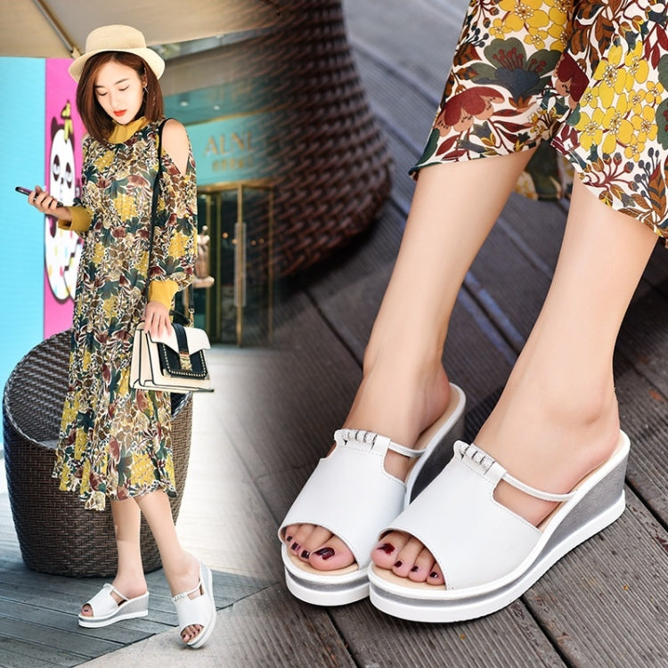 Fashion Wild Wedge Flash Drill Non-slip Wear Resistant Sandals Slippers for Women