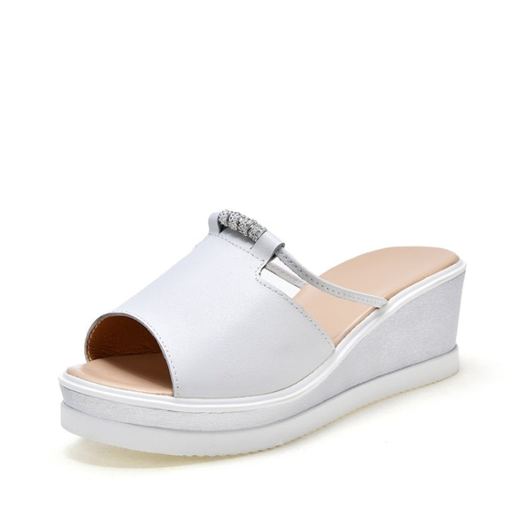 Fashion Wild Wedge Flash Drill Non-slip Wear Resistant Sandals Slippers for Women