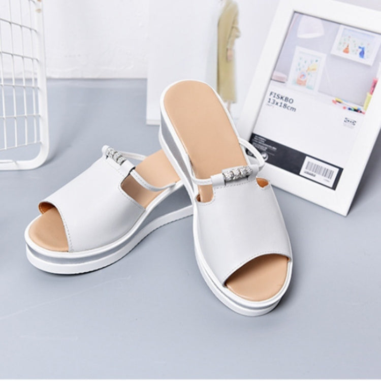 Fashion Wild Wedge Flash Drill Non-slip Wear Resistant Sandals Slippers for Women
