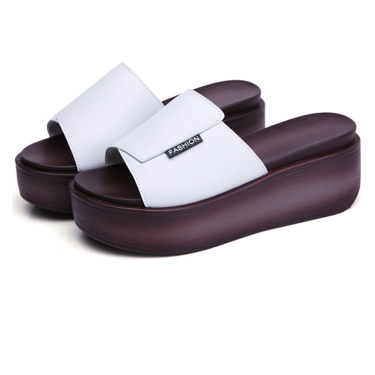 Simple Wedge Thick-bottomed Beach Slippers Sandals for Women