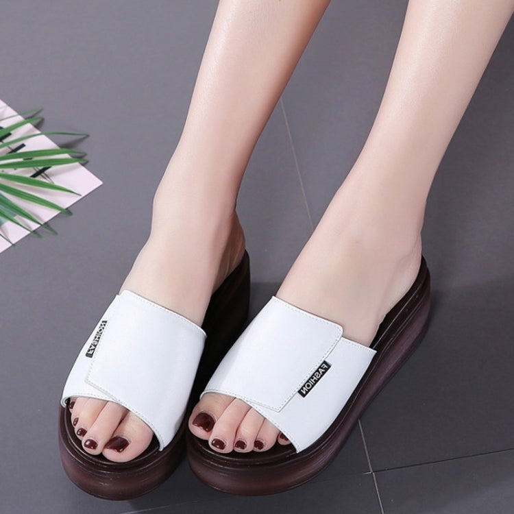 Simple Wedge Thick-bottomed Beach Slippers Sandals for Women