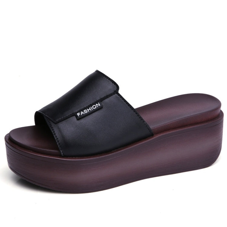 Simple Wedge Thick-bottomed Beach Slippers Sandals for Women