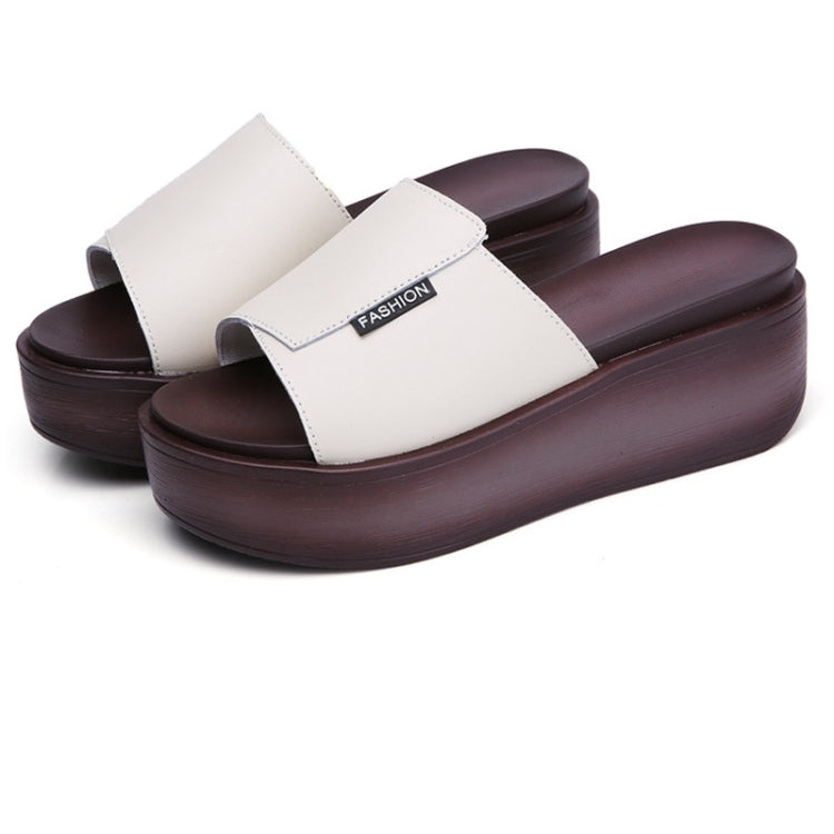 Simple Wedge Thick-bottomed Beach Slippers Sandals for Women