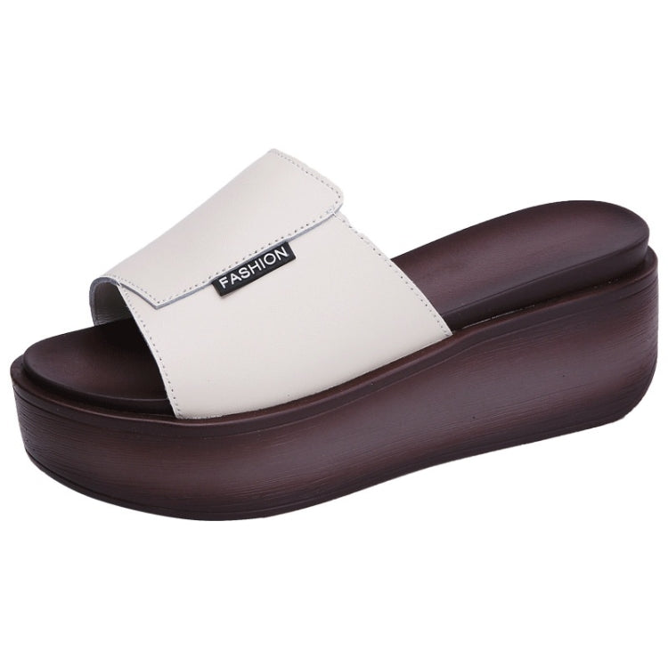 Simple Wedge Thick-bottomed Beach Slippers Sandals for Women