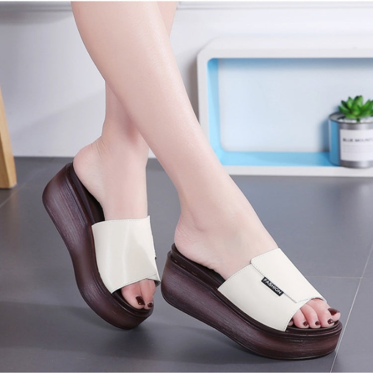 Simple Wedge Thick-bottomed Beach Slippers Sandals for Women