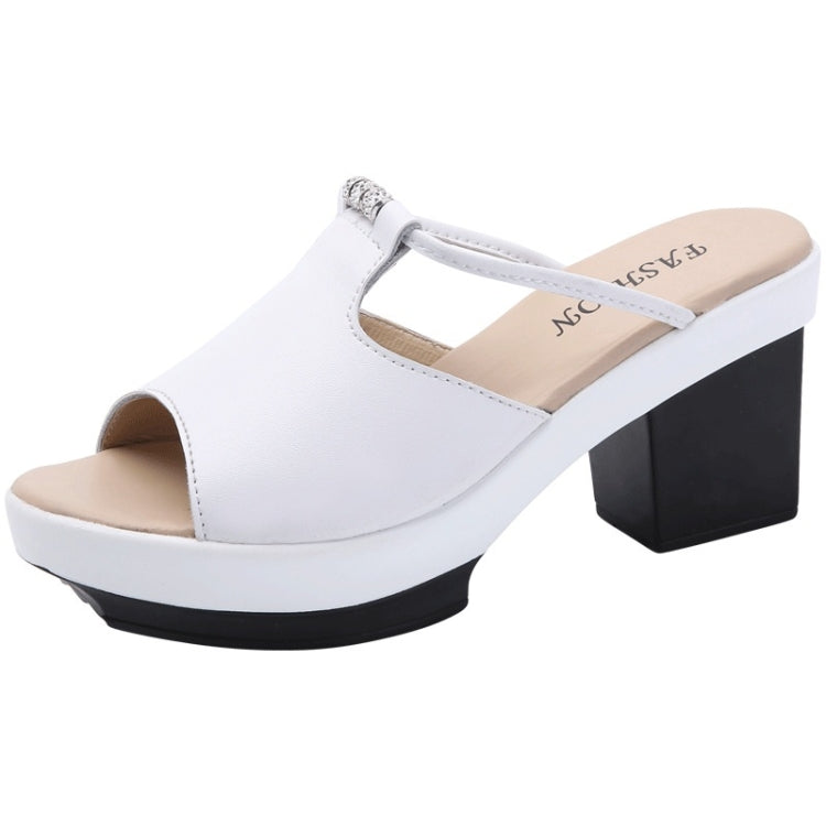 Fashion Flash Drill Thick Bottom Thick Heel Slippers Sandals for Women