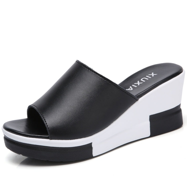 Fashion Simple Slope Thick Bottom Beach Casual Slippers Sandals for Women
