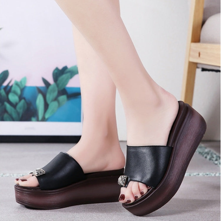 Outdoor Leisure Simple Non-slip Wear-resistant Increased Beach Slippers Sandals for Women
