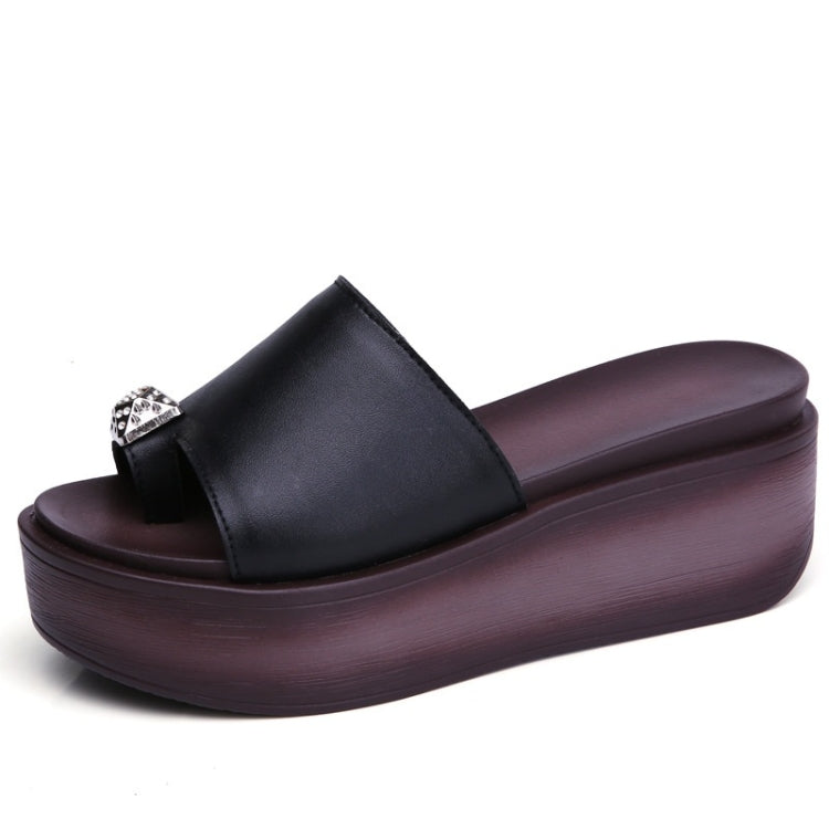 Outdoor Leisure Simple Non-slip Wear-resistant Increased Beach Slippers Sandals for Women