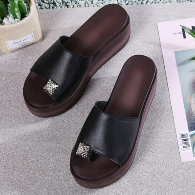 Outdoor Leisure Simple Non-slip Wear-resistant Increased Beach Slippers Sandals for Women