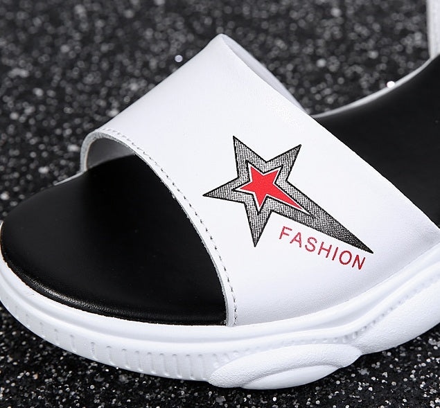 Casual Increase Thick Platform Non-slip Wear Resistant Star Sandals for Women