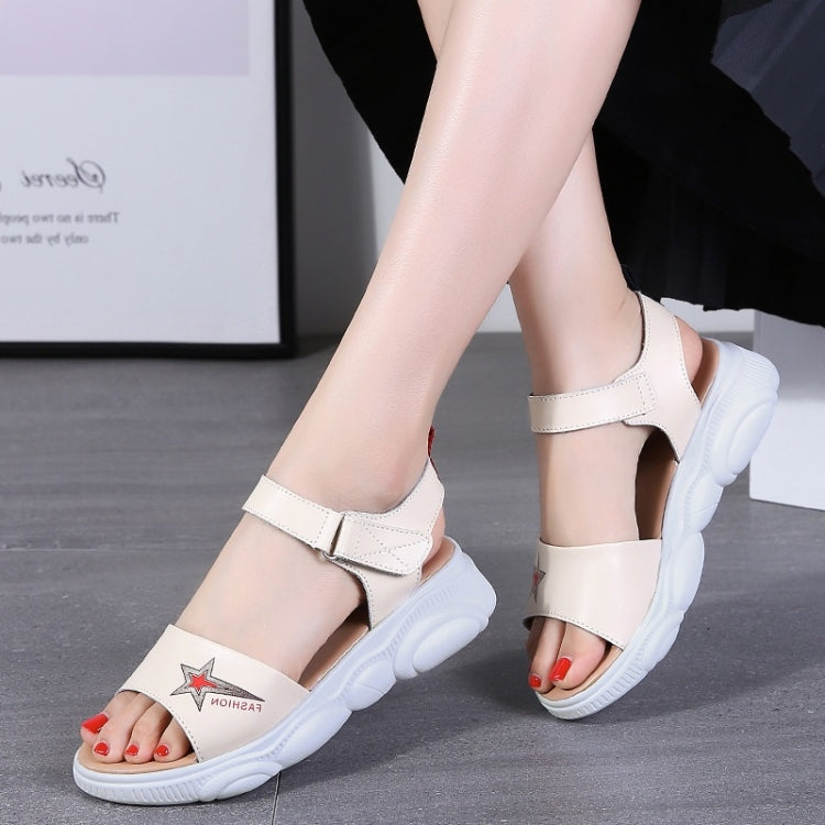 Casual Increase Thick Platform Non-slip Wear Resistant Star Sandals for Women