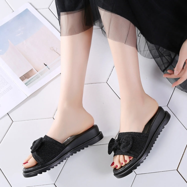 Bowknot Bright Cloth Fashion Non-slip Wear Resistant Sandals for Women