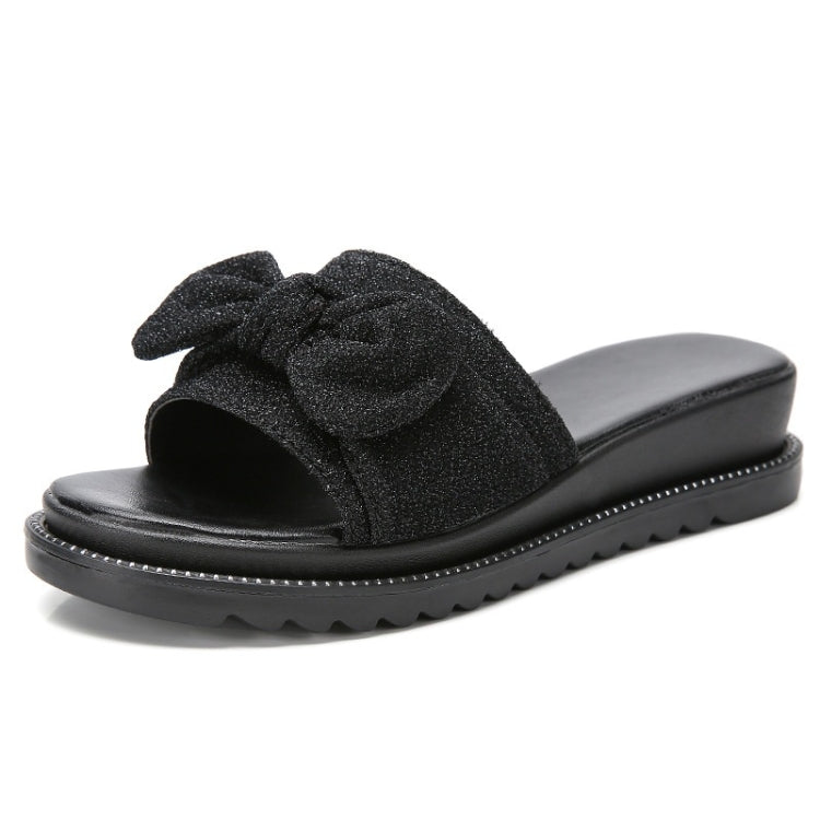 Bowknot Bright Cloth Fashion Non-slip Wear Resistant Sandals for Women