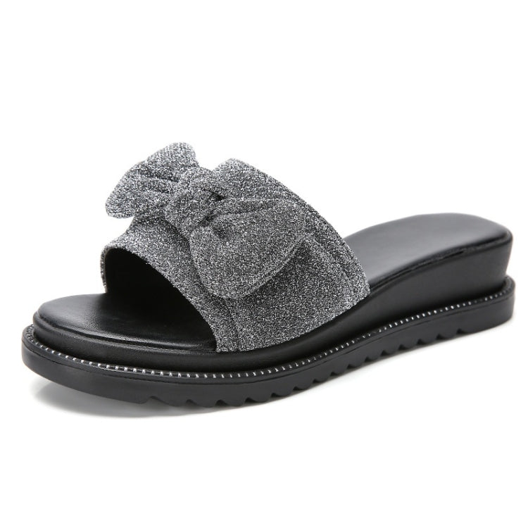 Bowknot Bright Cloth Fashion Non-slip Wear Resistant Sandals for Women