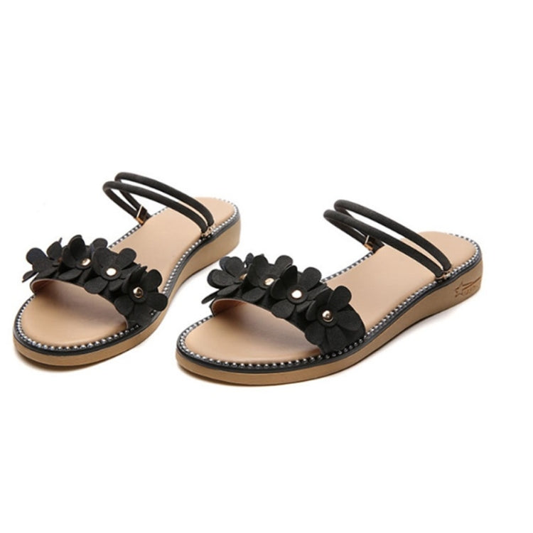 Casual Wild Flower Flat Sand Booth Two-wear Non-slip Sandals slippers for Women