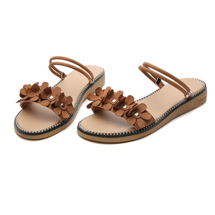 Casual Wild Flower Flat Sand Booth Two-wear Non-slip Sandals slippers for Women