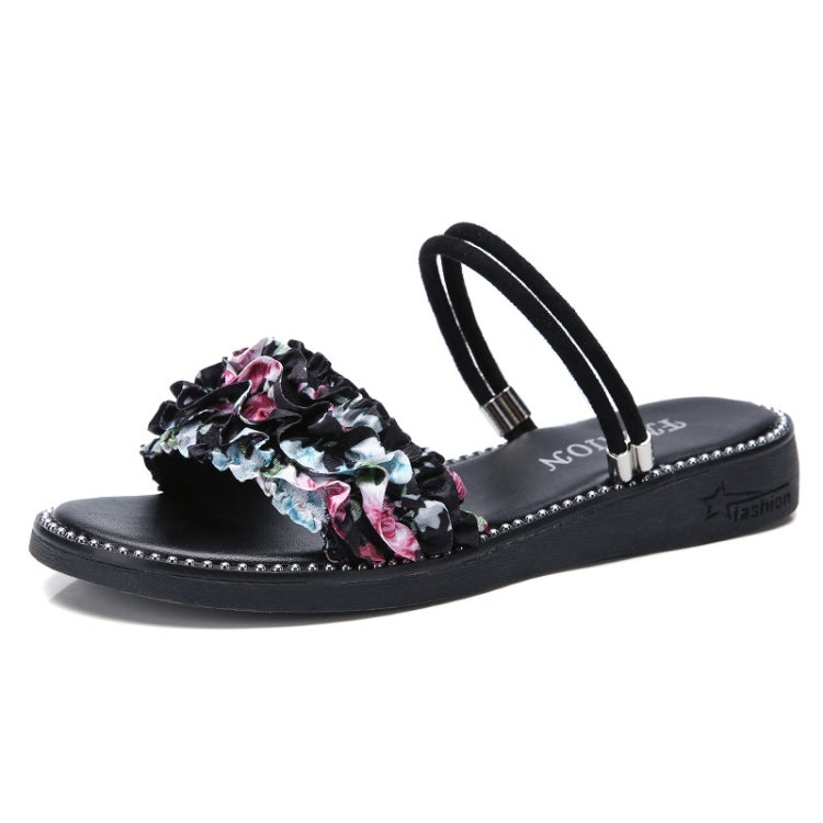 Two-wears Petal Design Non-slip Wear Resistant Casual Lightweight Sandals for Women