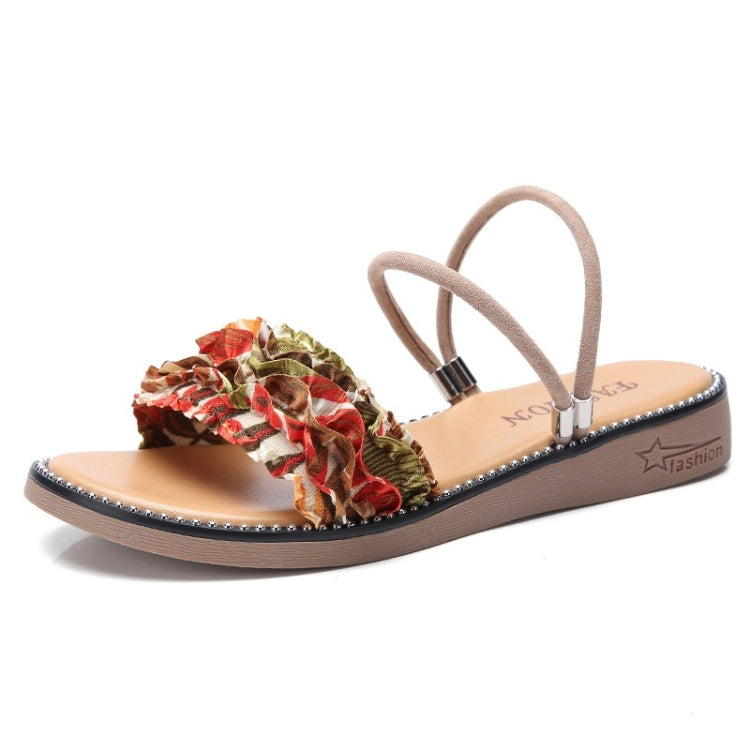 Two-wears Petal Design Non-slip Wear Resistant Casual Lightweight Sandals for Women