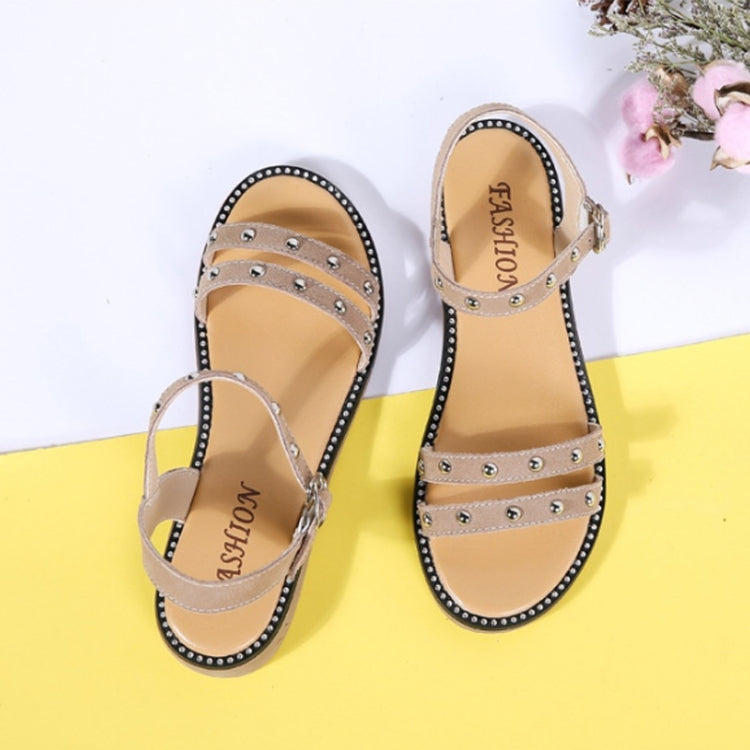 Flat Bottom Buckle Non-slip Wear-resistant Lightweight Fashion Rivet Sandals for Women