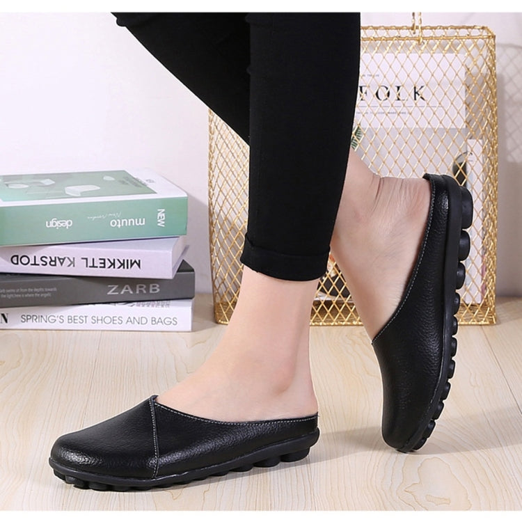 Casual Half Drag Lazy Shoes Shallow Mouth Peas Shoes for Women