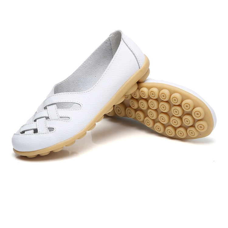 Hollow Woven Casual Nurse Shoes Cover Foot Peas Shoes for Women