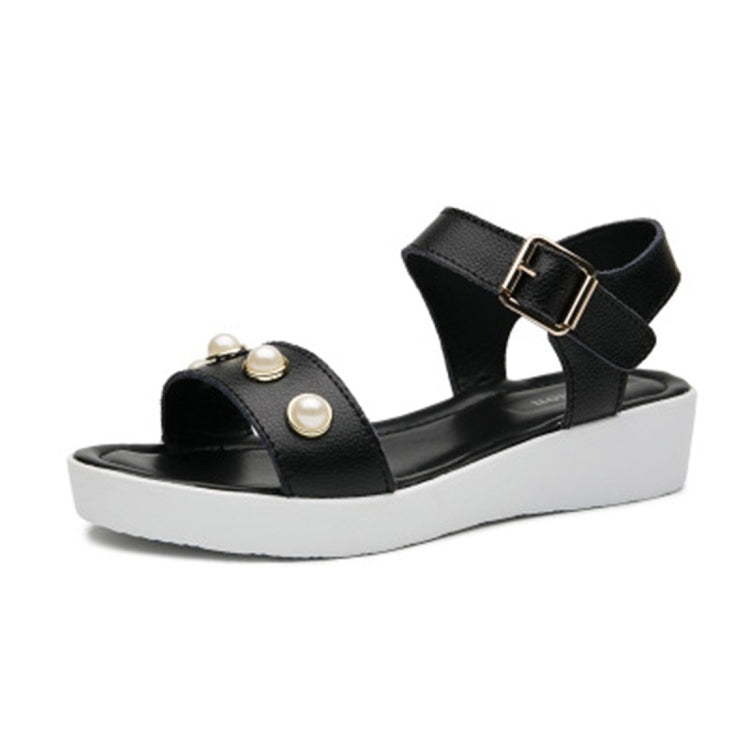 Buckle Bright Beads Comfortable Wild Sandals for Women