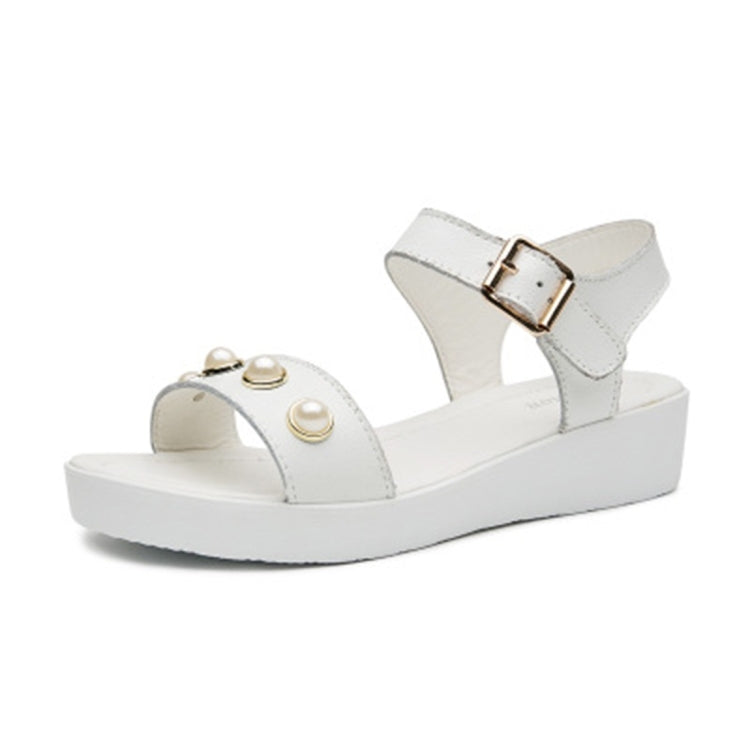 Buckle Bright Beads Comfortable Wild Sandals for Women