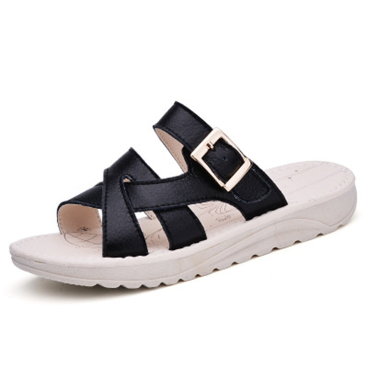 Simple Flat Bottom Buckle Candy Color Sandals for Women
