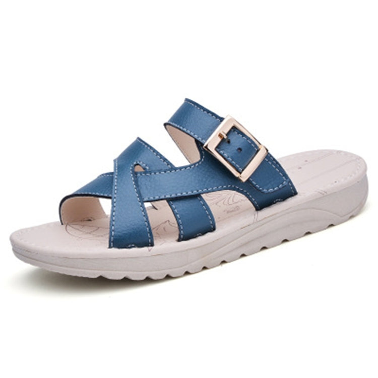 Simple Flat Bottom Buckle Candy Color Sandals for Women