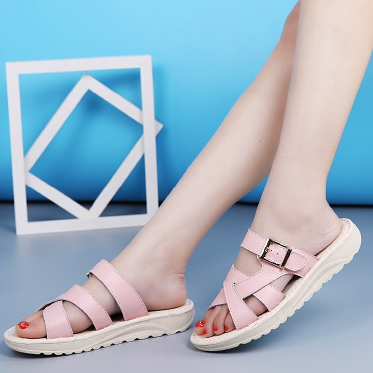 Simple Flat Bottom Buckle Candy Color Sandals for Women