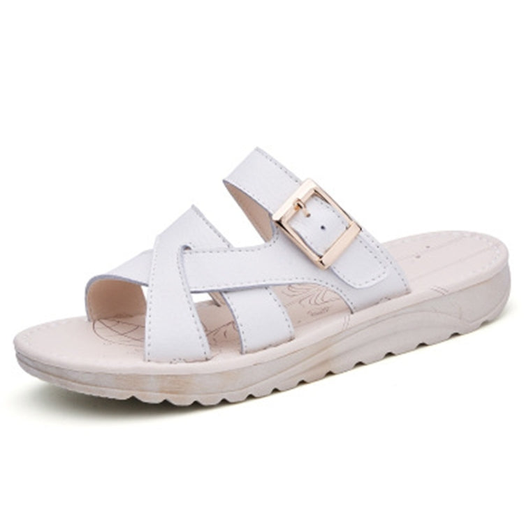 Simple Flat Bottom Buckle Candy Color Sandals for Women