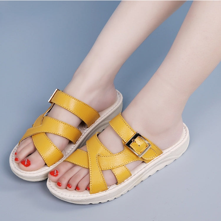 Simple Flat Bottom Buckle Candy Color Sandals for Women