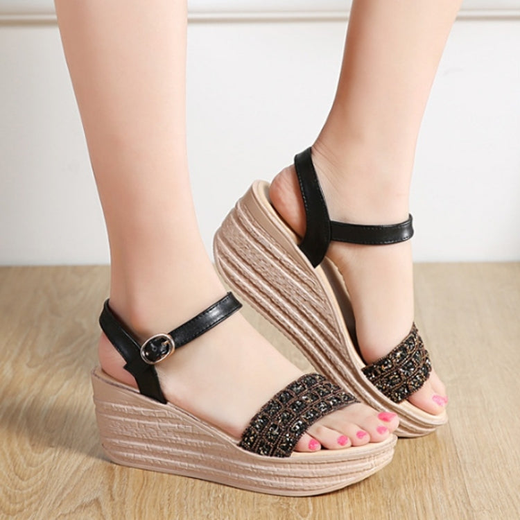 Fashion Woven Casual Versatile Wedge Increased Sandals for Women