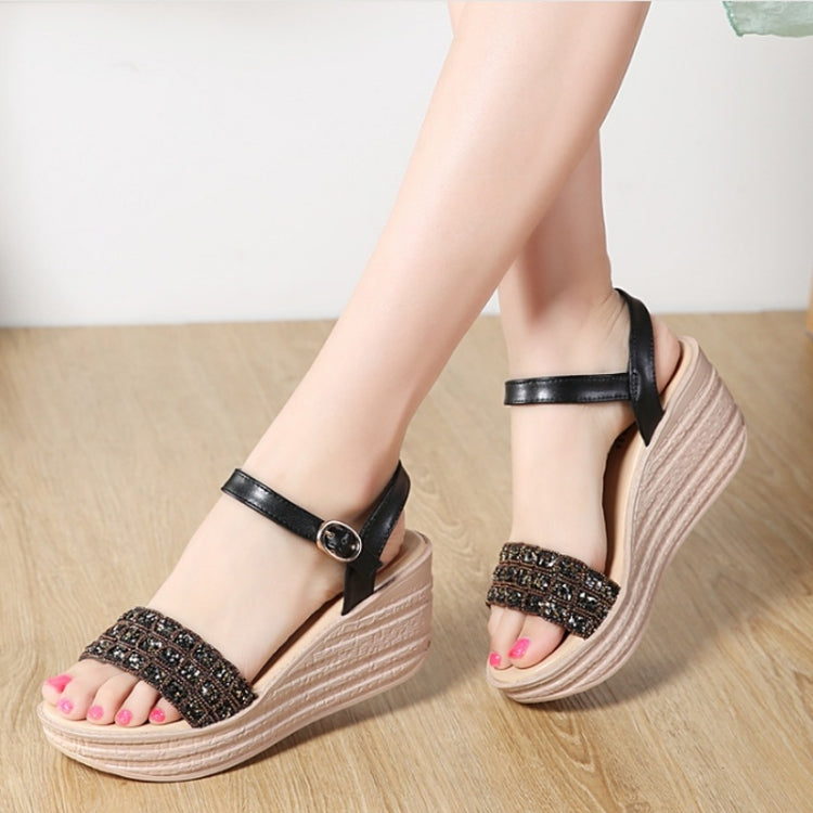 Fashion Woven Casual Versatile Wedge Increased Sandals for Women