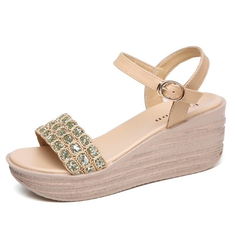 Fashion Woven Casual Versatile Wedge Increased Sandals for Women