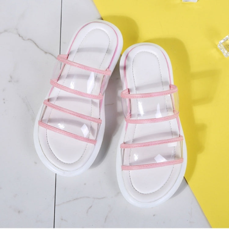 Lightweight Casual Non-slip Wear-resistant Transparent Jelly Simple Slippers Sandals for Women