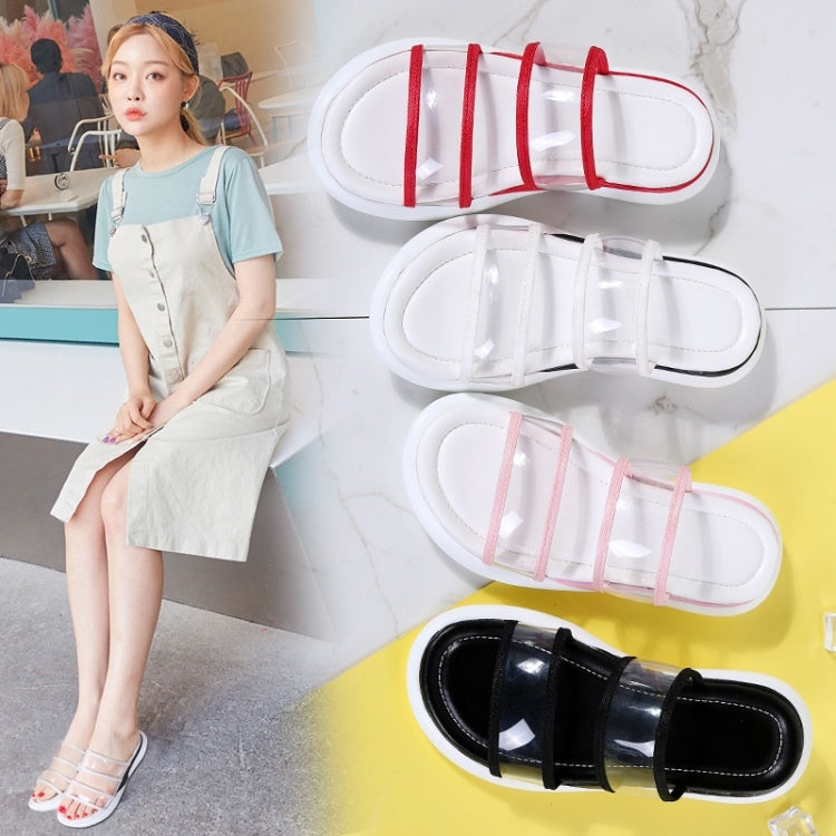 Lightweight Casual Non-slip Wear-resistant Transparent Jelly Simple Slippers Sandals for Women