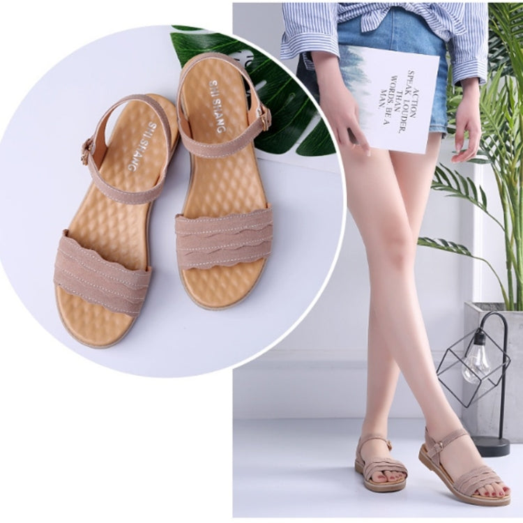 Suede Flat Bottom Non-slip Wearable Lightweight Sandals for Women