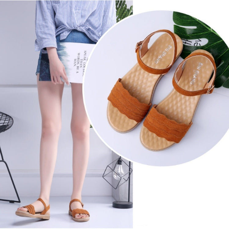 Suede Flat Bottom Non-slip Wearable Lightweight Sandals for Women