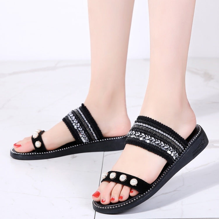 Lightweight Non-slip Wear-resistant Pearl Woven Lightweight Sandals for Women