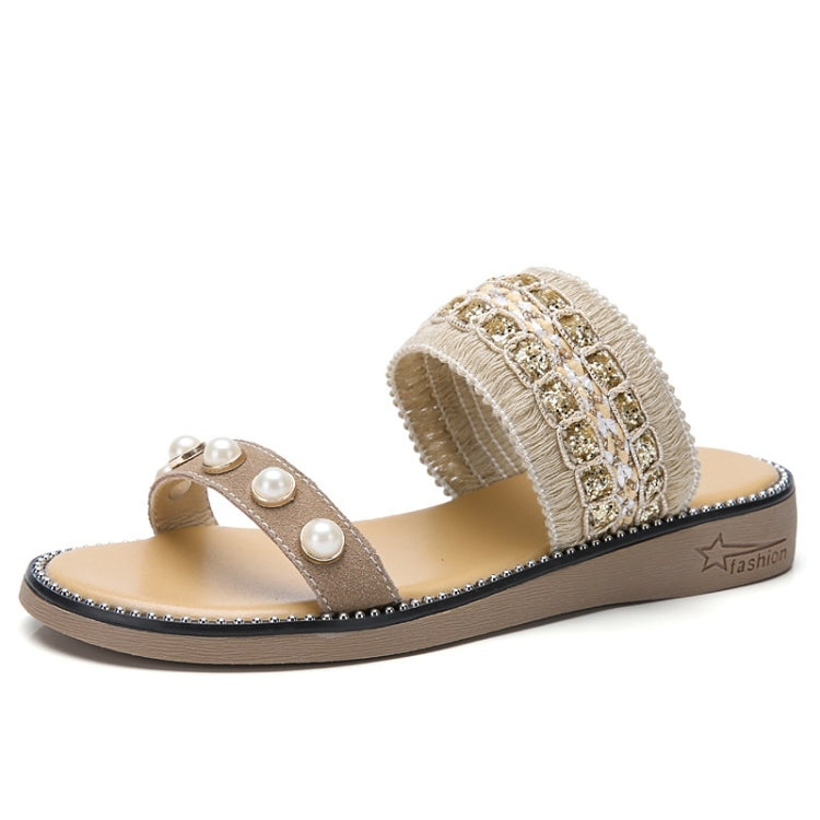 Lightweight Non-slip Wear-resistant Pearl Woven Lightweight Sandals for Women