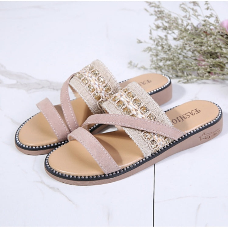 Simple Non-slip Wear-resistant Vintage Woven Outdoor Casual Slippers Sandals for Women