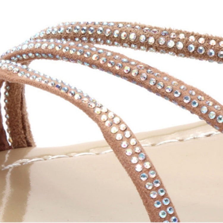 Increase Thickness Bottom Simple Bright Diamond Non-slip Wear-resistant Casual Sandals for Women