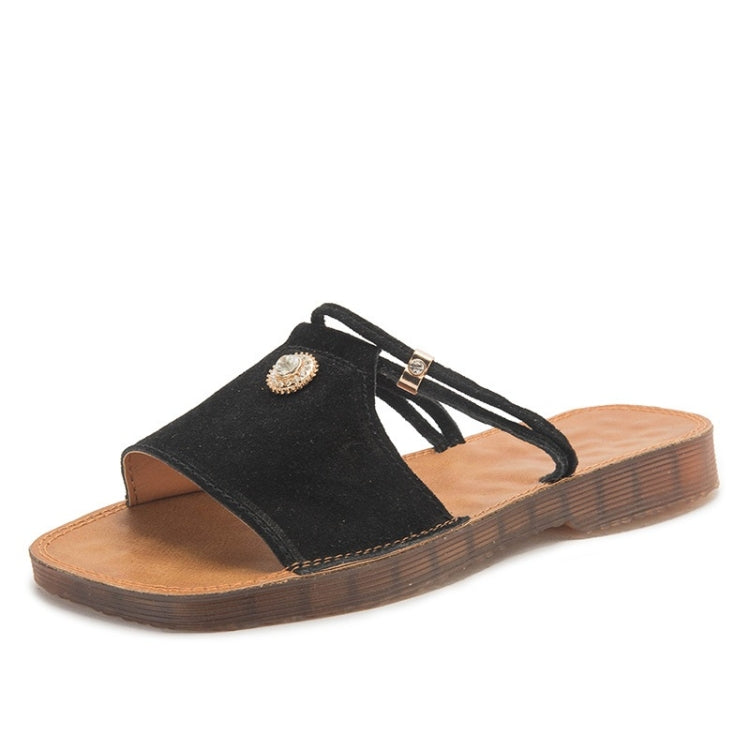 Suede Flat Bottom Non-slip Wear-resistant Two-use Sandals for Women