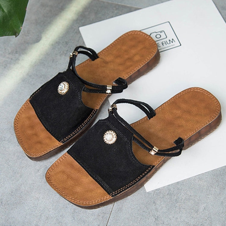 Suede Flat Bottom Non-slip Wear-resistant Two-use Sandals for Women