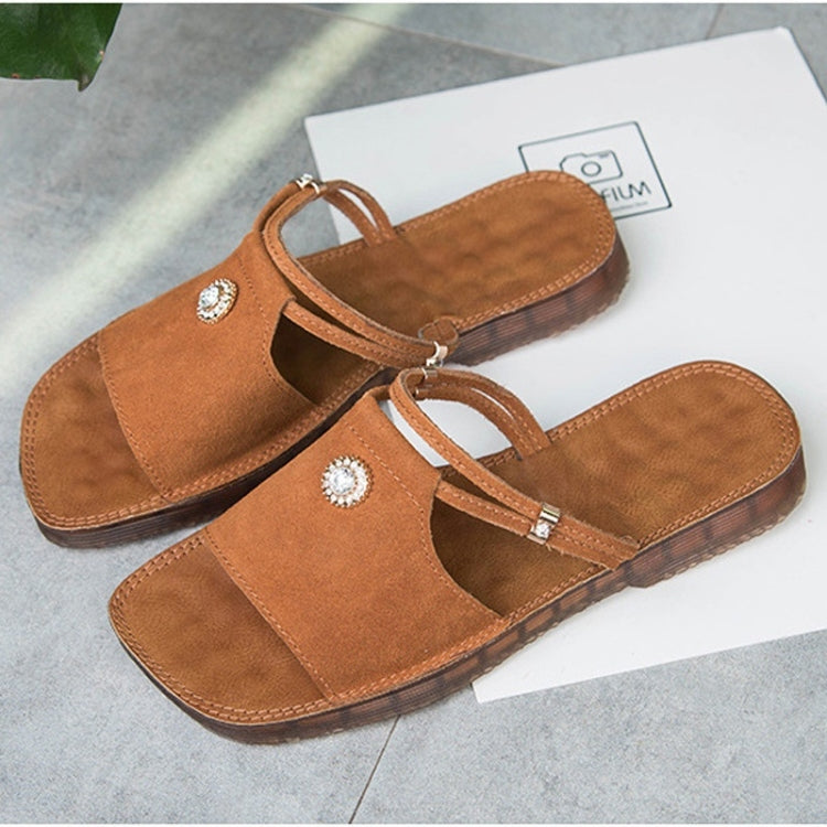 Suede Flat Bottom Non-slip Wear-resistant Two-use Sandals for Women
