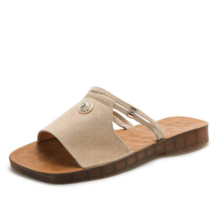 Suede Flat Bottom Non-slip Wear-resistant Two-use Sandals for Women
